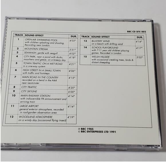 BBC Sound Effects Library Exterior Atmospheres Disc 2  CD 1991 - Picture 2 of 3